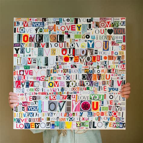 I Love You Collage on Canvas – Home and Garden