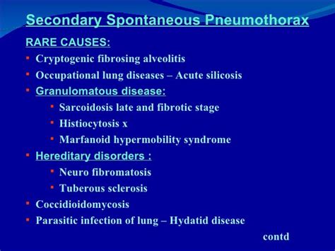 Spontaneous Pneumothorax An Update