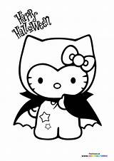 Halloween Hello Kitty Vampire  Coloring Pages For Kids sketch template