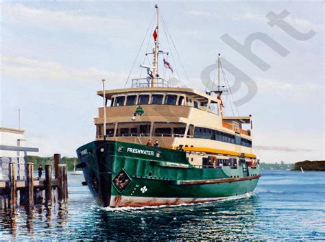 The Manly ferry "Freshwater" - Steve Leadenham Transport Art