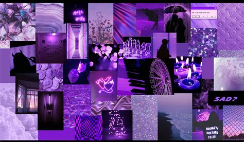 Download Dark Purple Collage Aesthetic Emo Girl Landscape Wallpaper ...