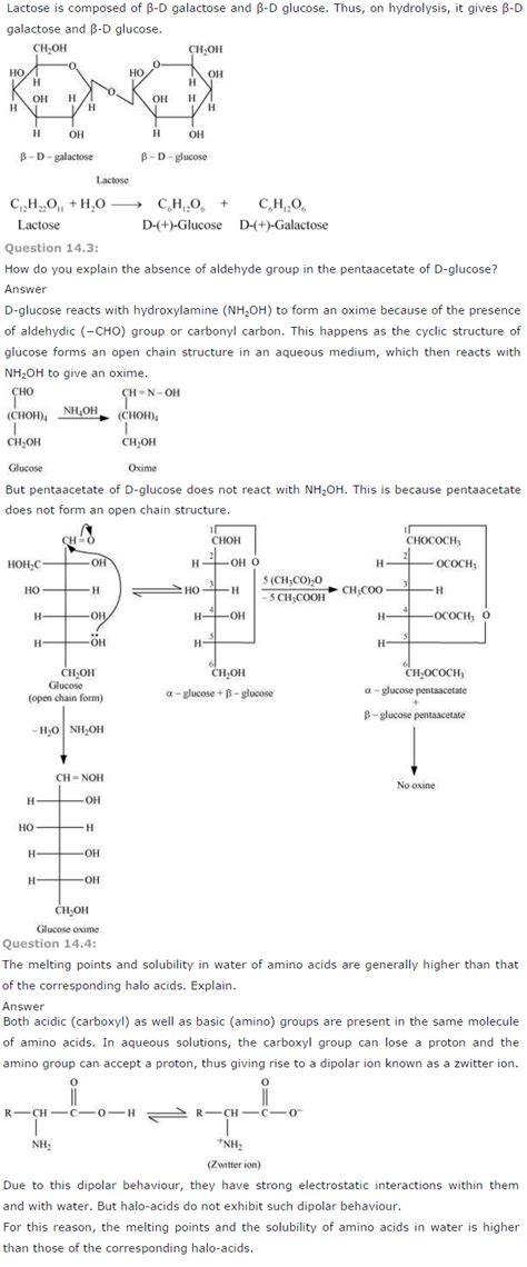 Ch 14 Biomolecules NCERT Solutions Class 12 Chemistry | NCERT Books, Solutions, CBSE Online ...