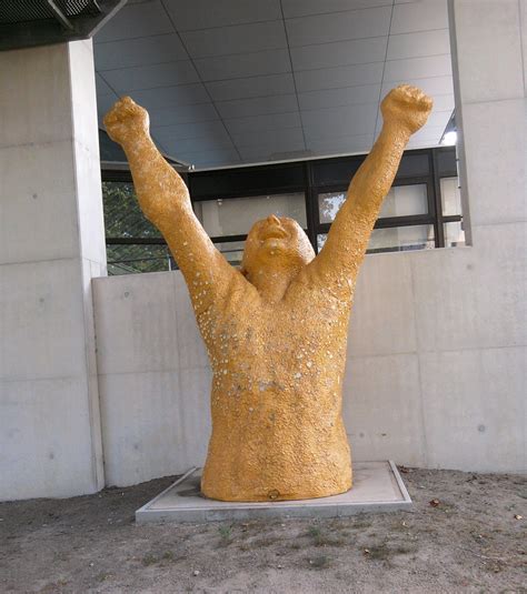 'Chewing Gum Sculpture'. A (15 feet) huge sculpture that captures a figure in a show of victory ...