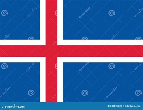 Flag of Iceland. Icelandic National Symbol in Official Colors. Template ...