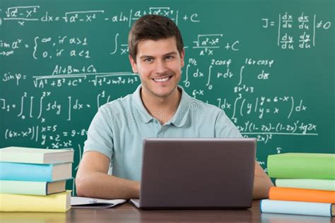 Man Using Laptop while Studying Stock Image - Image of backboard, learning: 222647359