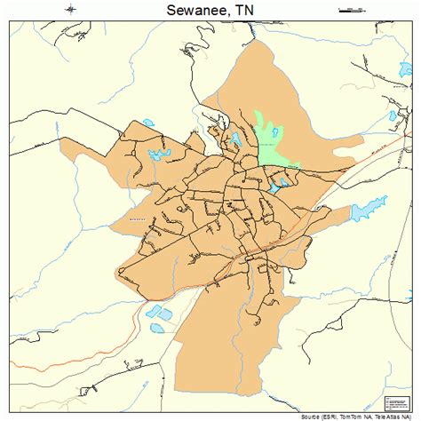 Sewanee Tennessee Street Map 4767140