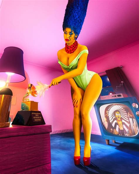 Los Simpson: Cardi B enamora con su increíble y sexy cosplay de Marge Simpson | Código Espagueti