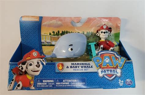 NEW Paw Patrol Marshall and Baby Whale Rescue Set 3 pieces Includes ...