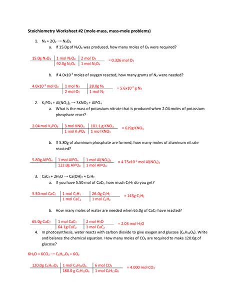 Free molecular mass and mole calculations worksheet answers, Download Free molecular mass and ...