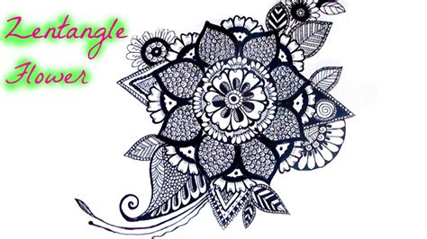 Draw a Zentangle Flower - YouTube