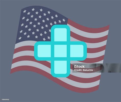 Usa Flag Vector Illustration Health Care Stock Illustration - Download Image Now - Blue ...