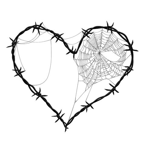 barbed wire heart drawing - Phyliss Bello