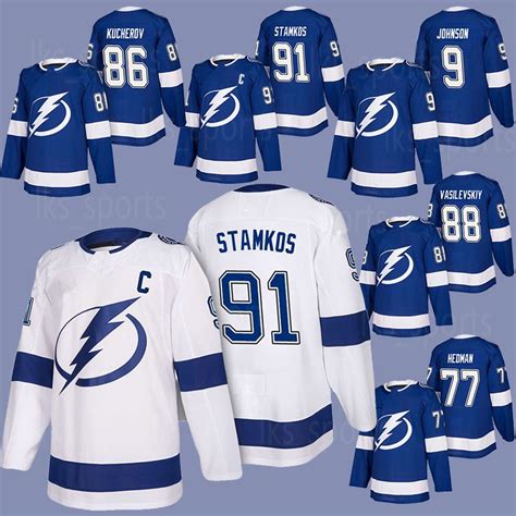 2019 Tampa Bay Lightning Jerseys 91 Steven Stamkos 86 Nikita Kucherov ...