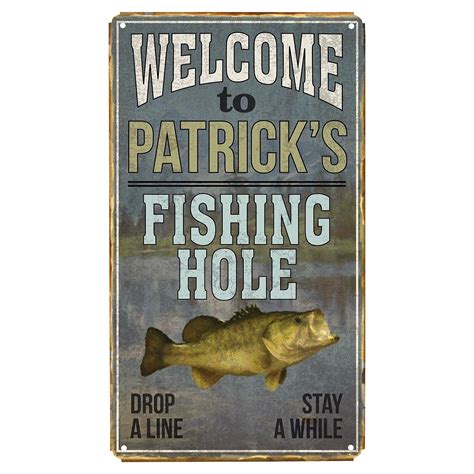 Personalized Gone Fishin' Metal Signs - Welcome to the Fishing Hole ...