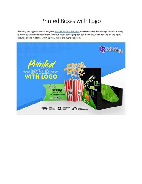 Printed Boxes with Logo by Custom Packaging Boxes - Issuu