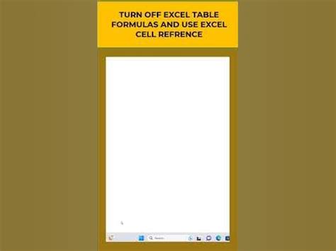 TURN OFF EXCEL TABLE FORMULAS & USE #EXCEL CELL REFERENCE INSTEAD #msexcel #microsoftexcel # ...