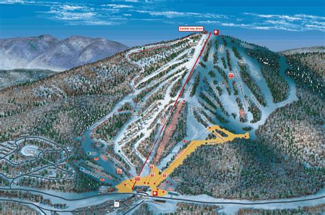 Bromley Mountain Trail Map • Piste Map • Panoramic Mountain Map