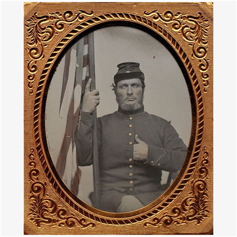 Outstanding Double Cased Pair Flag Bearer Tintype’s – Civil War Image Shop