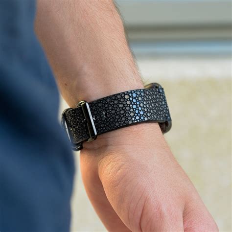 Le Luxe // Space Grey Adapter + Black Stingray Smart Watch Strap (38mm // Black Buckle) - LeLuxe ...