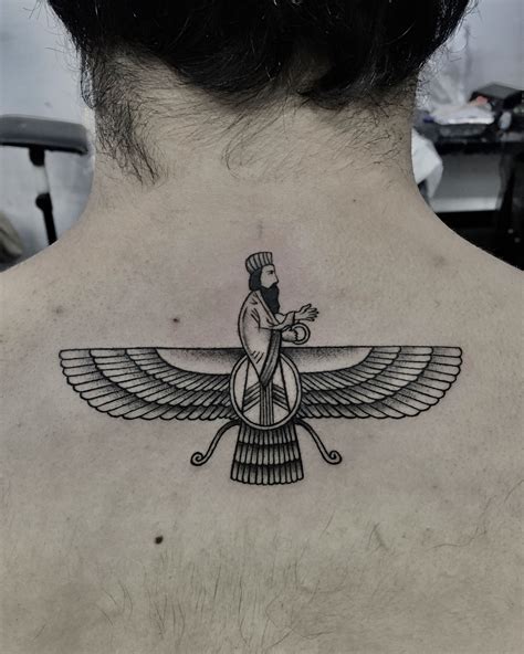 Faravahar tattoo by @kaptaan_sparrow | Tribute tattoos, Skull hand ...