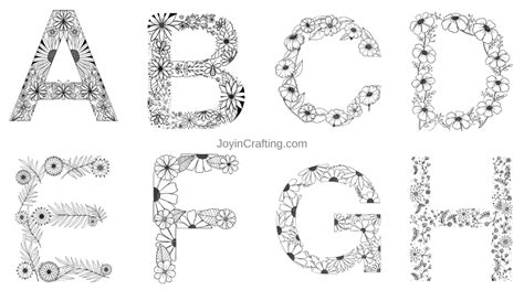 Floral Letter Coloring Page PDF Printables - Joy in Crafting