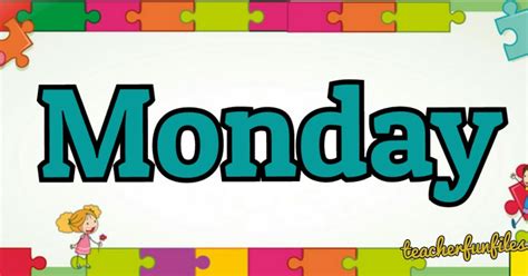 Free Days of the Week flashcard (Monday, Tuesday, Wednesday, Thursday, Friday, Saturday and ...