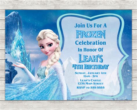 Elsa Birthday Invitation Frozen Party Digital File | Etsy