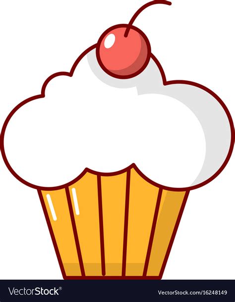 Sweet cupcake icon cartoon style Royalty Free Vector Image