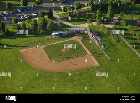 Little league baseball field, aerial view Stock Photo - Alamy