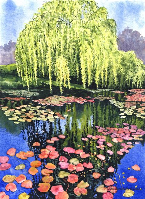 Water Lily Pond, Painting by Zoe Norman | Artmajeur