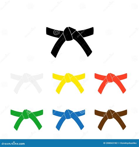 Karate Belt Glyph Icon. Clipart Image Stock Vector - Illustration of ...