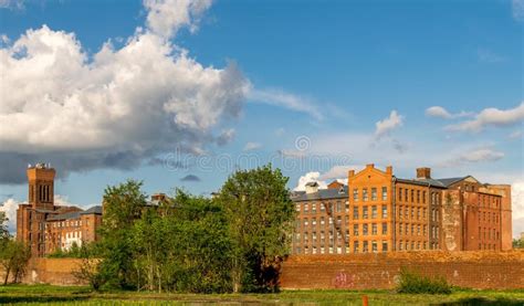 An Old Red Brick Factory or Textile Mill. Stock Image - Image of used, kreenholm: 126967495