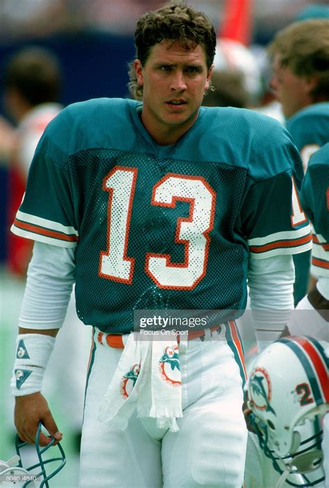 Quarterback Dan Marino of the Miami Dolphins looks on from the ...