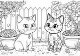 Printable Colorir Gatti Katze Ausmalbild Ausmalbilder Colorear Colorare  sketch template