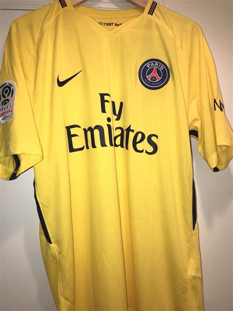 Neymar Jr Number #10 PSG Soccer jersey Men Yellow Away Size Large | #1893452736