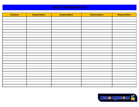 Excel Template: Cross Training Matrix (Excel template (XLS)) | Flevy