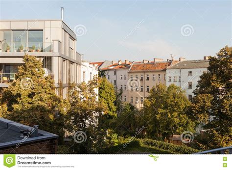 New Apartments in Berlin Prenzlauer Berg Stock Photo - Image of grass ...