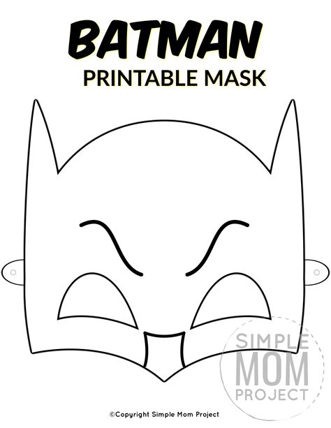 Free Printable Batman Mask Templates in 2020 | Mask for kids, Batman ...