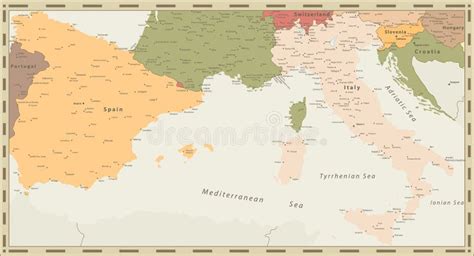 Spain and Italy Map and Flat Map Icons Stock Vector - Illustration of ...