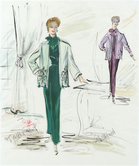 Edith Head Costume Sketches of Jessie Royce Landis in To Catch a Thief