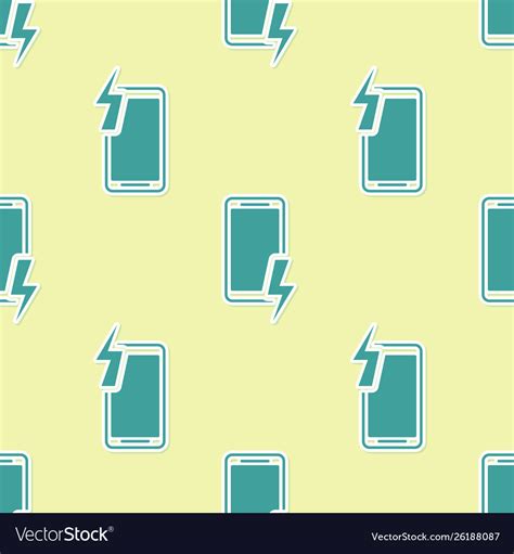 Green smartphone charging battery icon isolated Vector Image