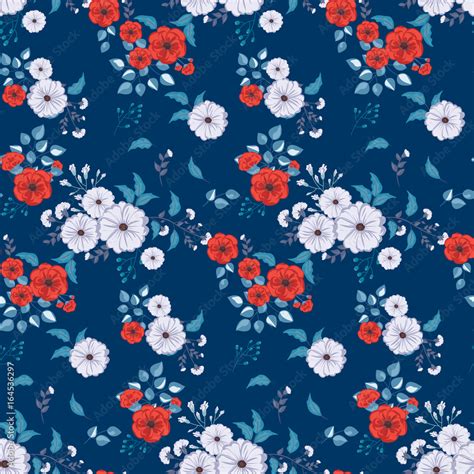 Blue Flower Wallpaper Pattern