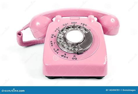 Old Vintage Rotary Dial Pink Telephone Stock Image - Image of ...