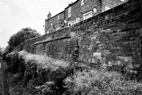 Chester City Walls Showing Original Roman Walls Above The Chester Canal Cheshire England Uk ...