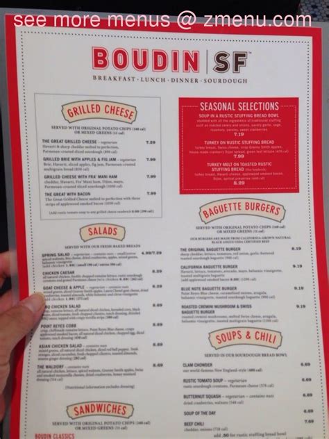 Online Menu of Boudin SF Restaurant, Corte Madera, California, 94925 - Zmenu