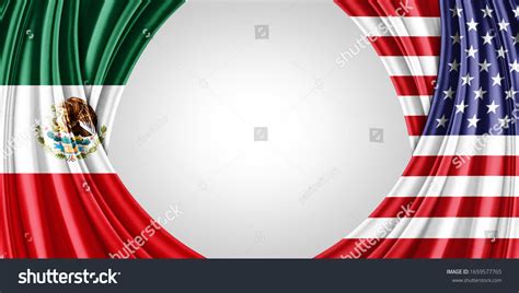 Mexico American Flag Silk Copyspace Your Stock Illustration 1659577765 ...