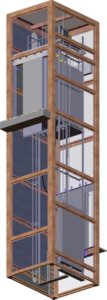 Shaft steel structure for elevators in DigiPara Liftdesigner