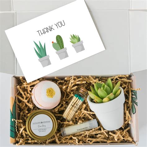 Thank You Thank You Gift Box Thanks Gift Succulent Gift Soy Candle Gift Appreciation Gift Gift ...