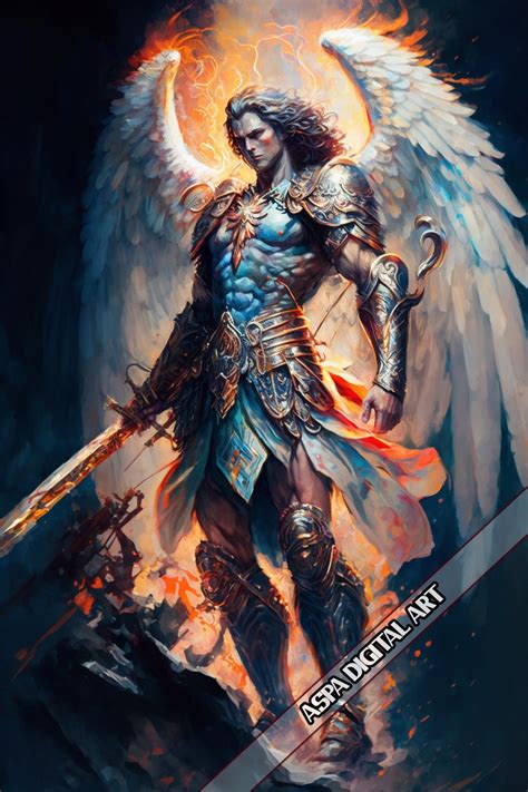 Archangel Michael Digital Print Wall Art, Mega Wall Decor, Instant ...