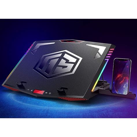 RGB Laptop Cooling Pad for 15.6-21 Inch Professional Gaming Laptop Cooler with 6 Quiet Fans ...